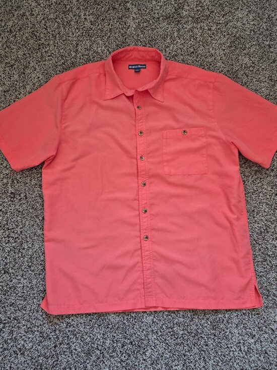 West Marine Other - West Marine Button Up Shirt Mens XL Orange Cotton Short Sleeve Pocket Performanc
